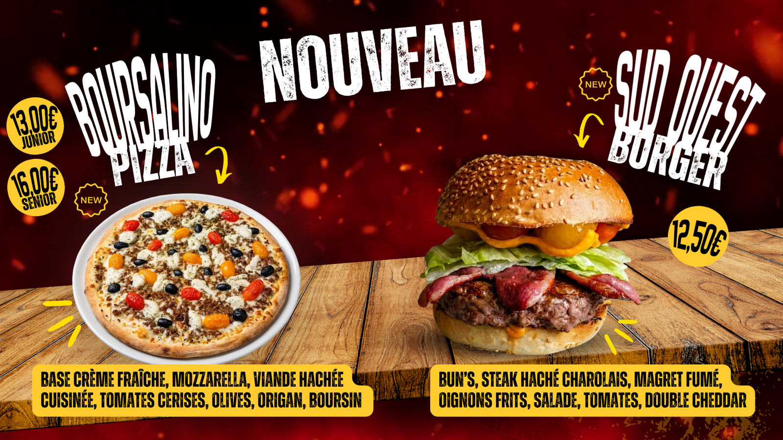 Aperéu de la carte de menu Pizza Nesloise